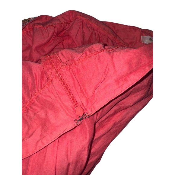 Womens coral tiered  Maxi Skirt With Embellished Waistband By Metro 7 Size 12 10 - Picture 4 of 8